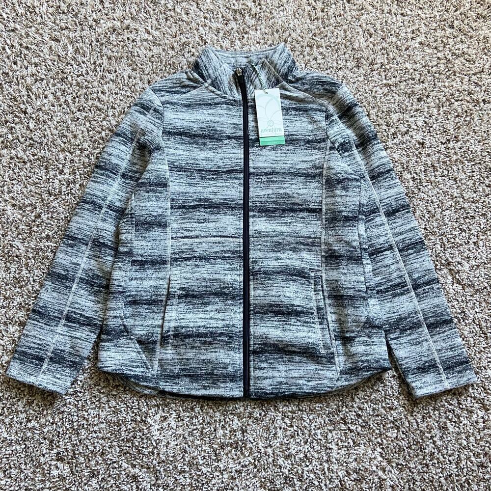 Aventura Sami Jacket Women's M Black Gray Ombre Fleece Lined Full Zip Sweater
